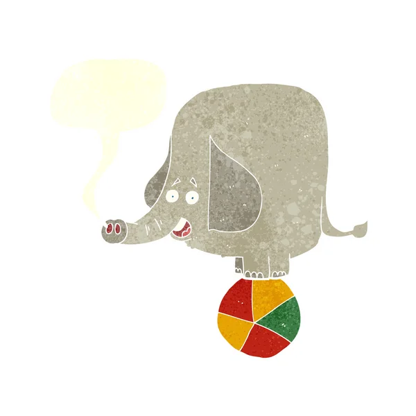 Cartoon circus elephant with speech bubble — Stock Vector