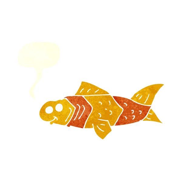 Dibujos animados peces divertidos con burbuja del habla — Vector de stock