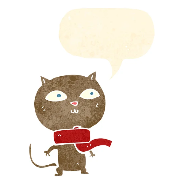 Komik çizgi film kediler konuşma baloncuklu eşarp takıyor — Stok Vektör