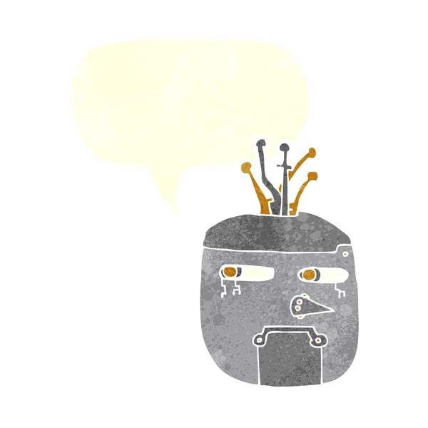 Cartoon robot hoofd met tekstballon — Stockvector