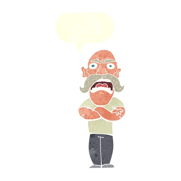 Hombre enojado de dibujos animados con burbuja de habla — Archivo Imágenes Vectoriales