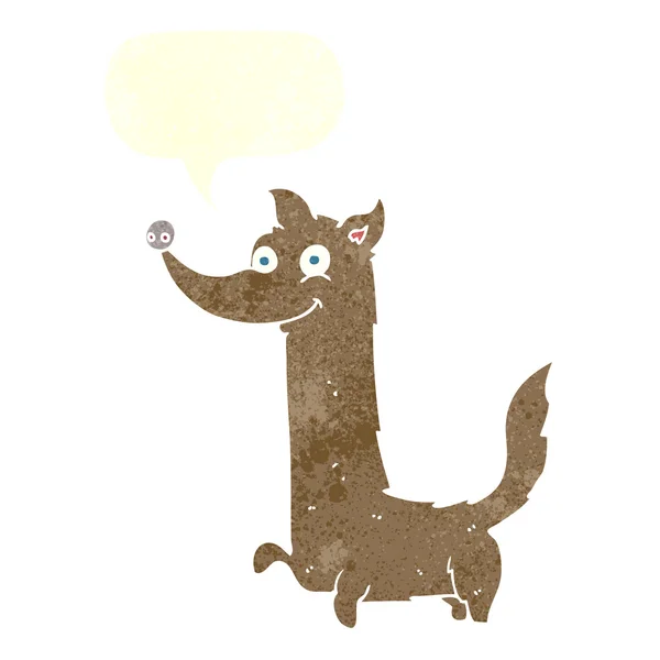 Cartoon happy dog with speech bubble — Stock Vector