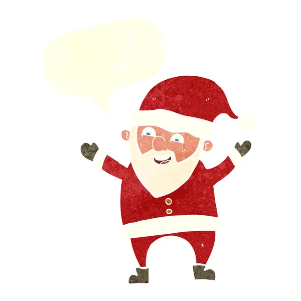 Cartoon santa claus met spraakbel — Stockvector