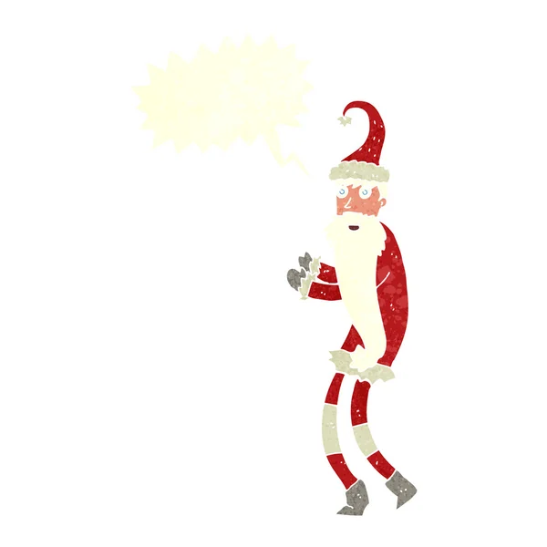 Cartoon santa claus met spraakbel — Stockvector