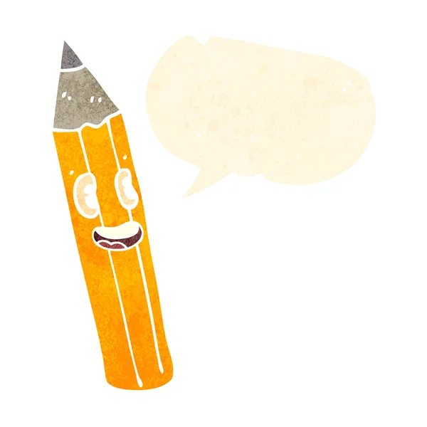 Cartoon pencil with speech bubble — Stock Vector