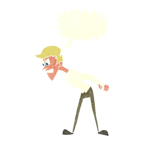 Cartoon angry man with speech bubble — Stock Vector