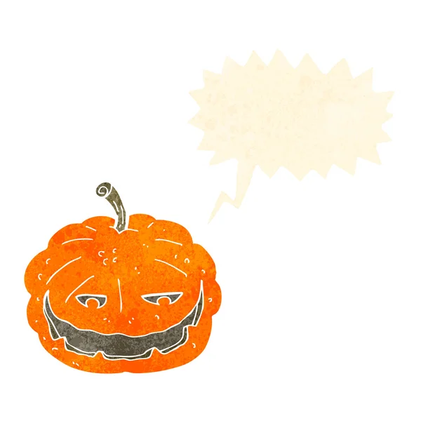 Dessin animé Halloween citrouille avec bulle de parole — Image vectorielle