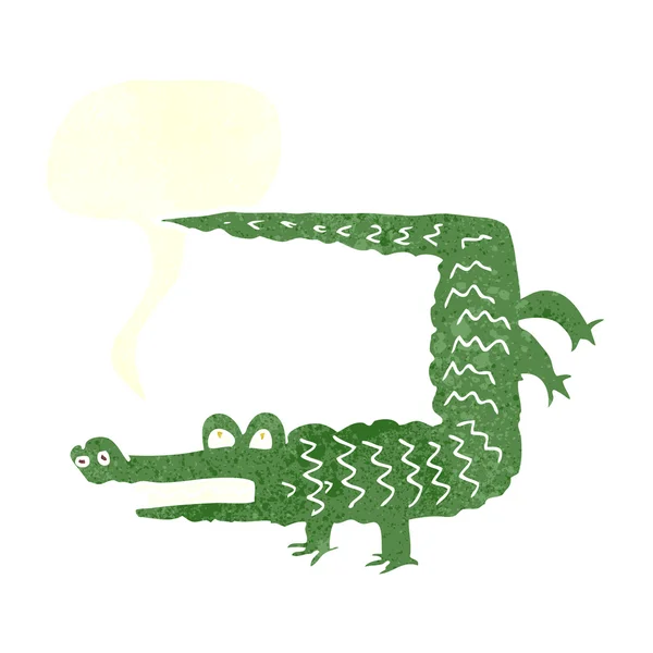 Cartoon crocodile with speech bubble — Stock Vector