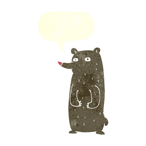 Смешной мультяшный медведь с пузырьком речи — стоковый вектор