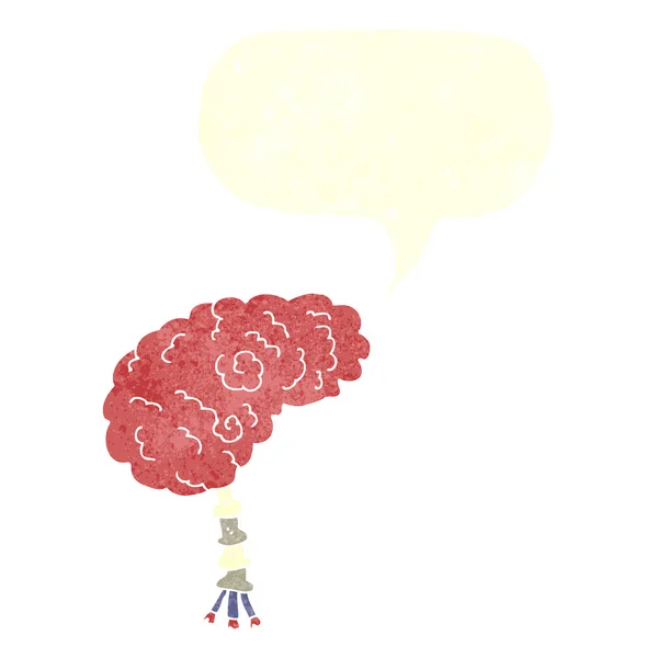 Cartoon hersenen met spraakzeepbel — Stockvector