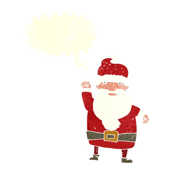 Dessin animé santa claus en colère avec bulle de parole — Image vectorielle