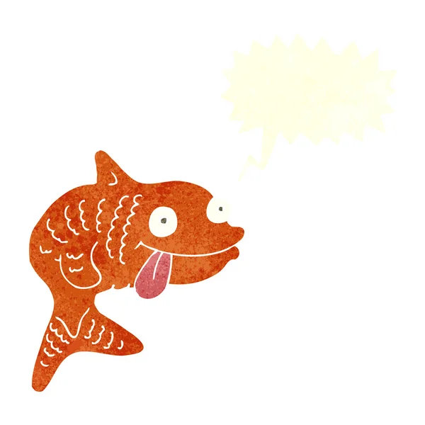 Poisson dessin animé avec bulle de parole — Image vectorielle