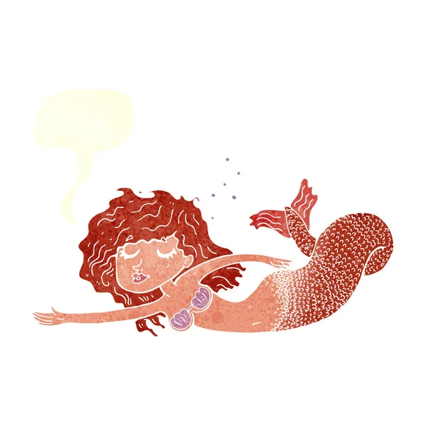 Sirena de dibujos animados con burbuja de habla — Archivo Imágenes Vectoriales