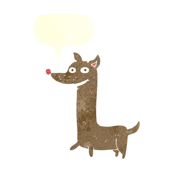 Смешная мультяшная собака с речевым пузырем — стоковый вектор