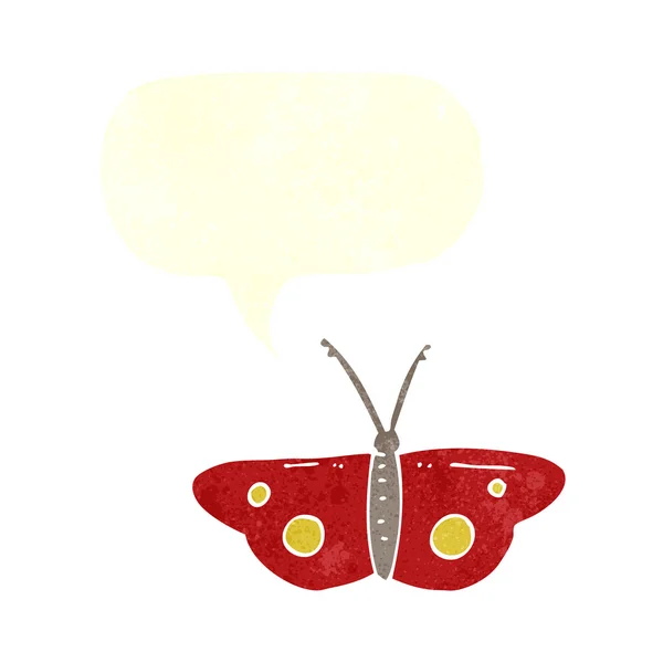 Cartoon Schmetterling Symbol mit Sprechblase — Stockvektor