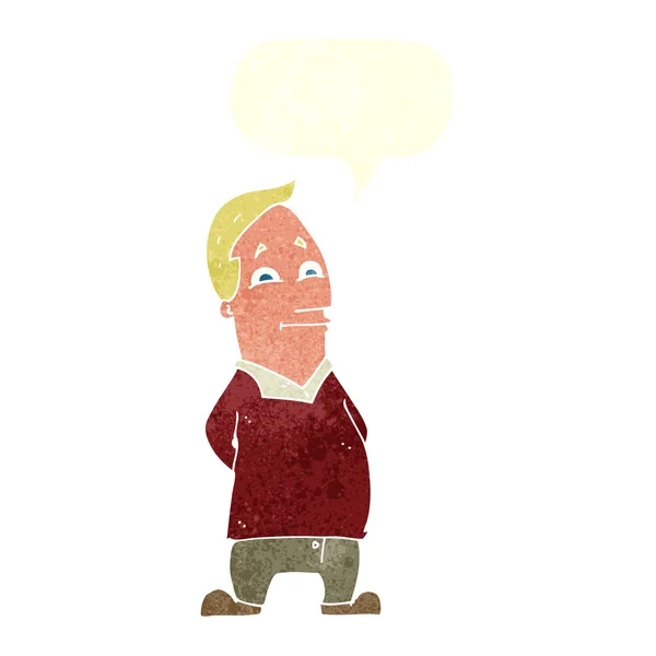 Cartoon vriendelijke man met spraakbel — Stockvector
