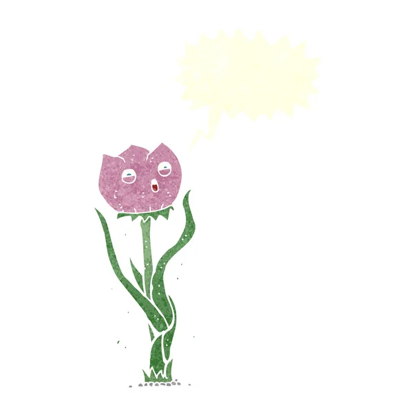 Λουλούδι κινουμένων σχεδίων με φούσκα ομιλία — Διανυσματικό Αρχείο