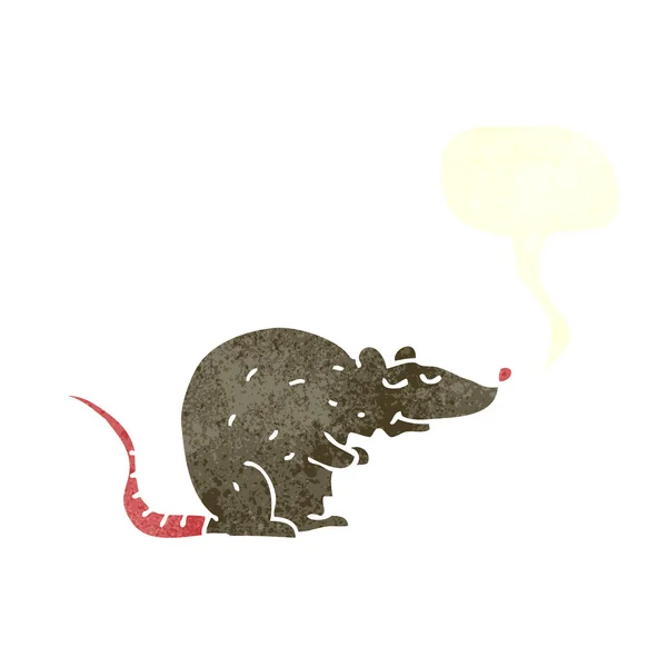 Cartoon rat met spraakbel — Stockvector