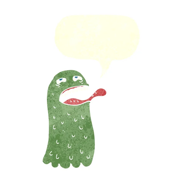 Dibujos animados divertido fantasma con burbuja de habla — Archivo Imágenes Vectoriales