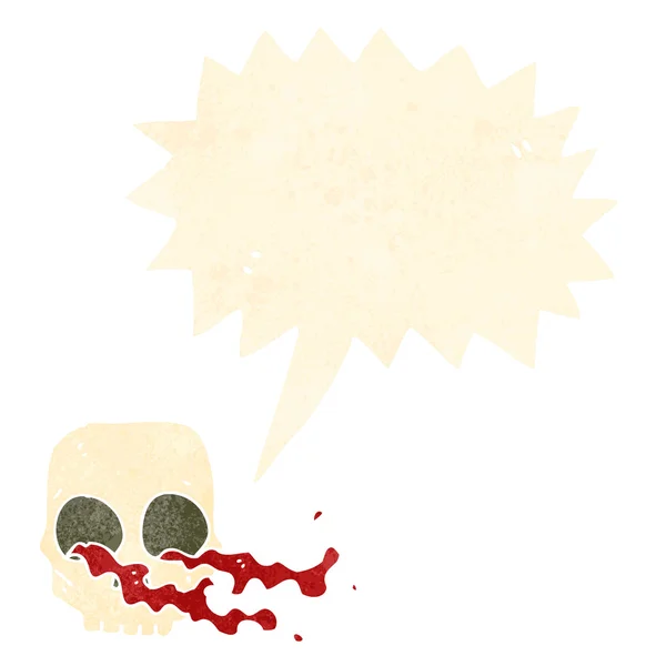Cartoon-Totenkopf mit Sprechblase — Stockvektor