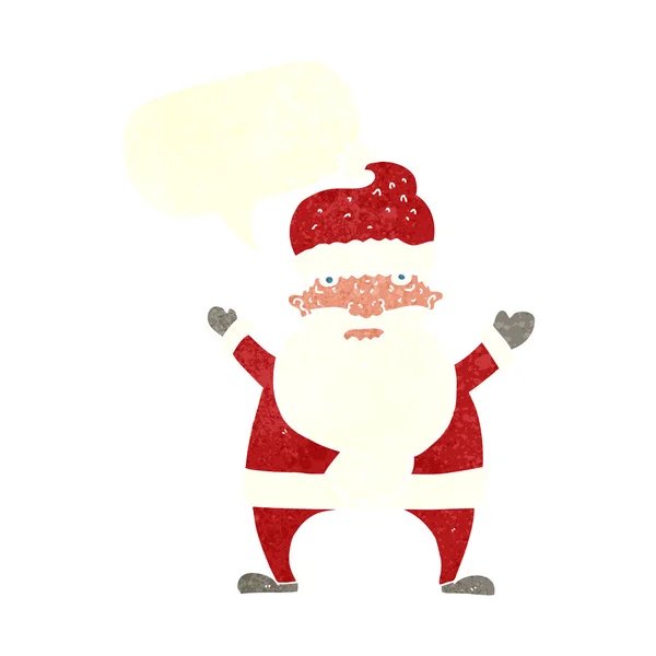 Dessin animé laid Père Noël claus avec bulle de parole — Image vectorielle