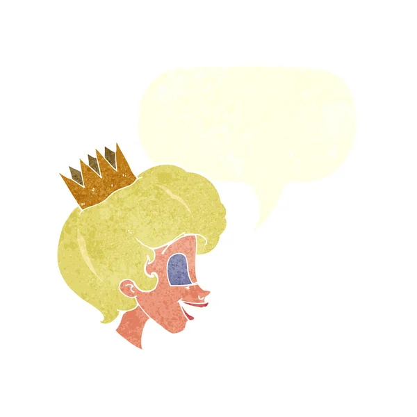 Konuşma balonlu karikatür prensesi — Stok Vektör