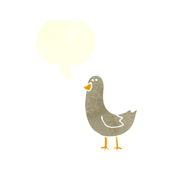Мультяшная птица с пузырьком речи — стоковый вектор