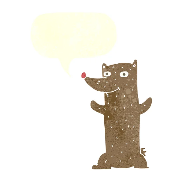 Drôle de dessin animé ours avec bulle de parole — Image vectorielle
