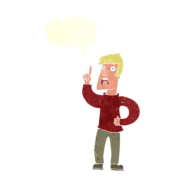 Hombre de dibujos animados con queja con la burbuja del habla — Archivo Imágenes Vectoriales