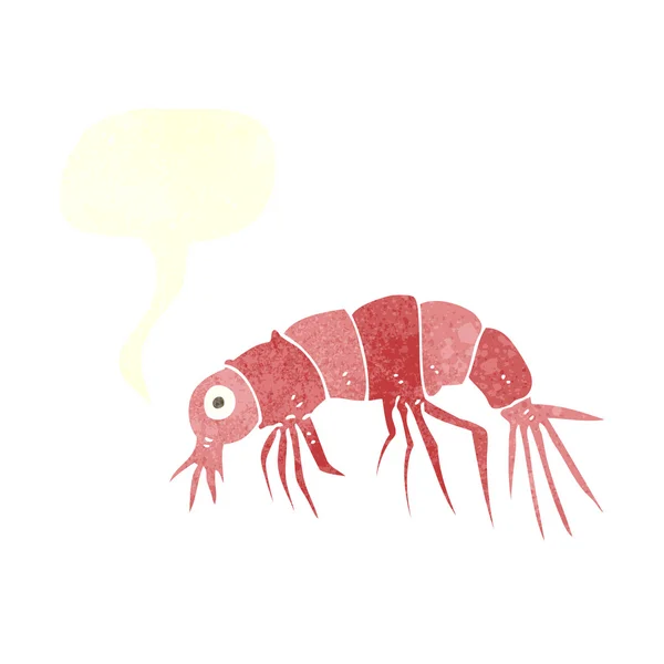 Cartoon shrimp with speech bubble — Stock Vector