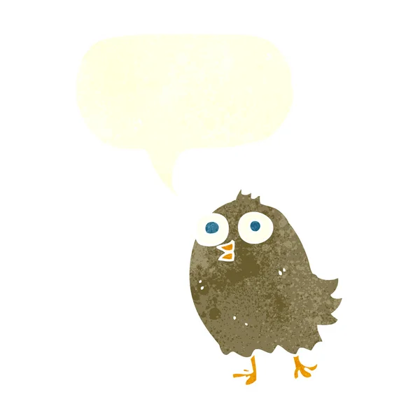 スピーチバブルを持つ漫画の幸せな鳥 — ストックベクタ