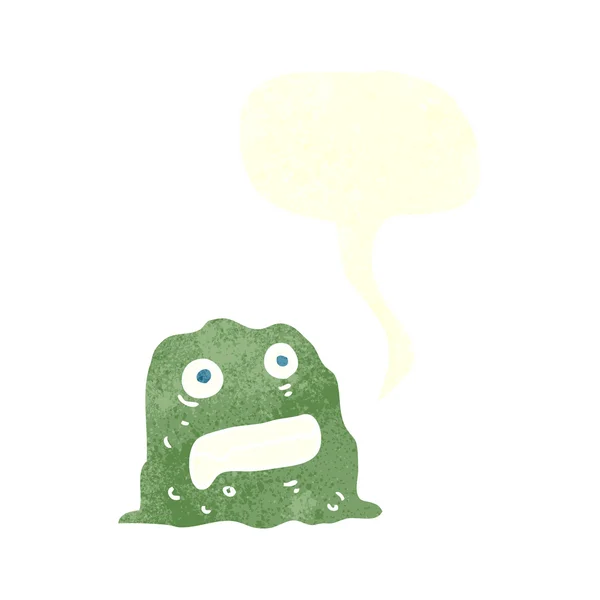 Créature de boue de dessin animé avec bulle de parole — Image vectorielle