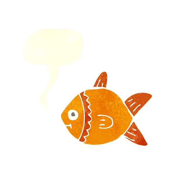 Cartoon fish with speech bubble — Stock Vector