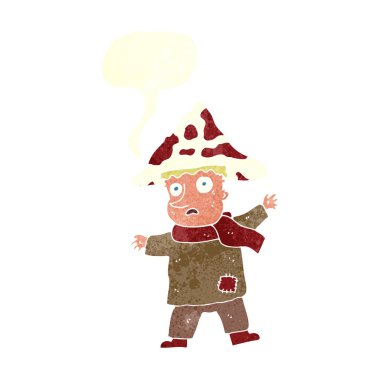 Konuşma balonlu sihirli mantar adam