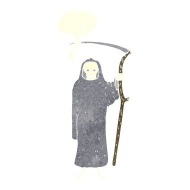 Konuşma balonlu ölüm karikatürü