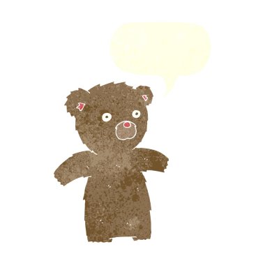 Konuşma baloncuklu çizgi film ayısı