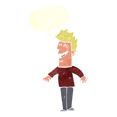 çizgi film mutlu adam konuşma baloncuğu ile