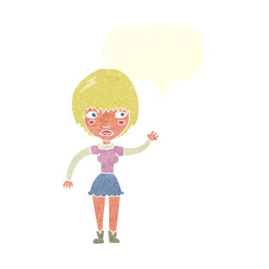 konuşma balonu kadınla sallayarak çizgi film