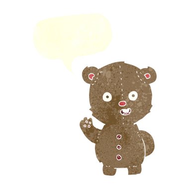 Konuşma baloncuklu çizgi film ayısı