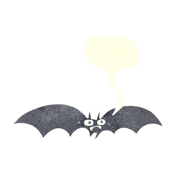 Chauve-souris vampire dessin animé avec bulle de parole — Image vectorielle