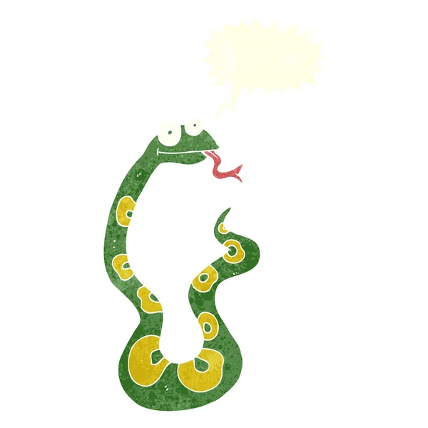 Serpent de dessin animé avec bulle de parole — Image vectorielle