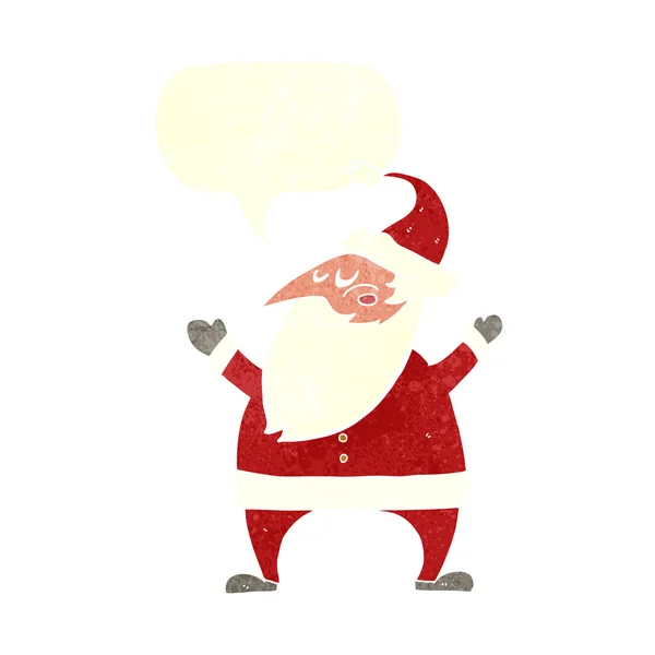 Kreslený Santa Claus s bublinou řeči — Stockový vektor
