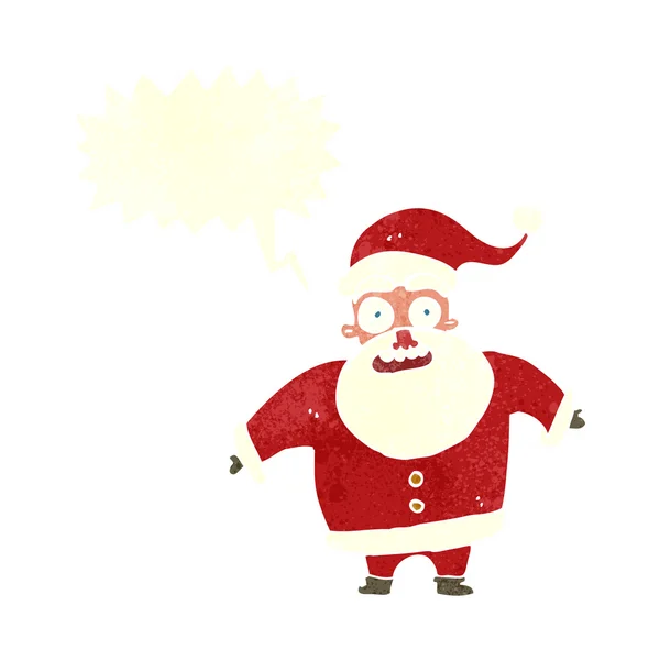 Cartoon shocked santa claus with speech bubble — Stock Vector