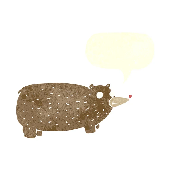 Srandovní kreslený medvěd s bublinou řeči — Stockový vektor