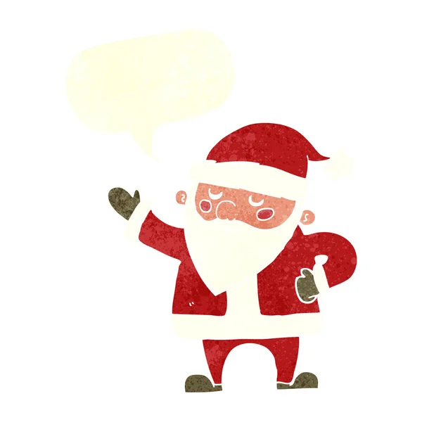 Dessin animé santa claus avec bulle de parole — Image vectorielle