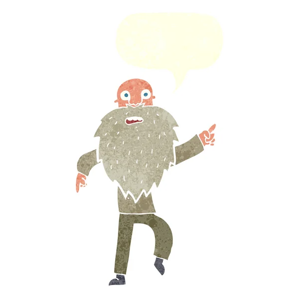 Cartoon gestresste oude man met spraakbel — Stockvector