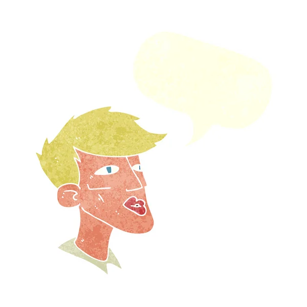 Model pria kartun dengan gelembung bicara - Stok Vektor