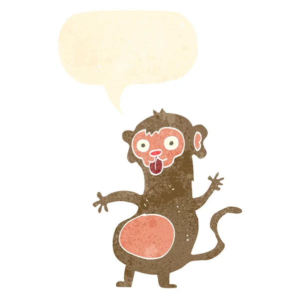 Lustiger Cartoon-Affe mit Sprechblase — Stockvektor