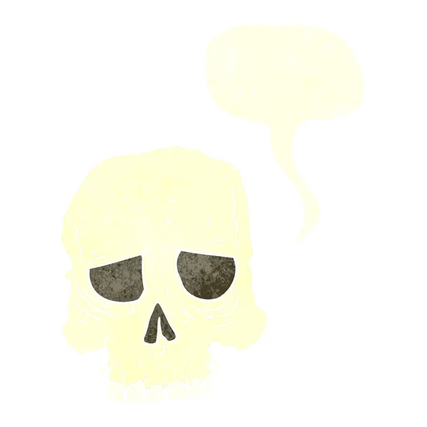 Desene animate craniu înfricoșător cu bulă de vorbire — Vector de stoc