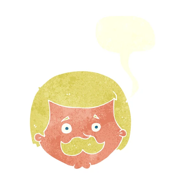 Hombre de dibujos animados con bigote con burbuja de habla — Archivo Imágenes Vectoriales